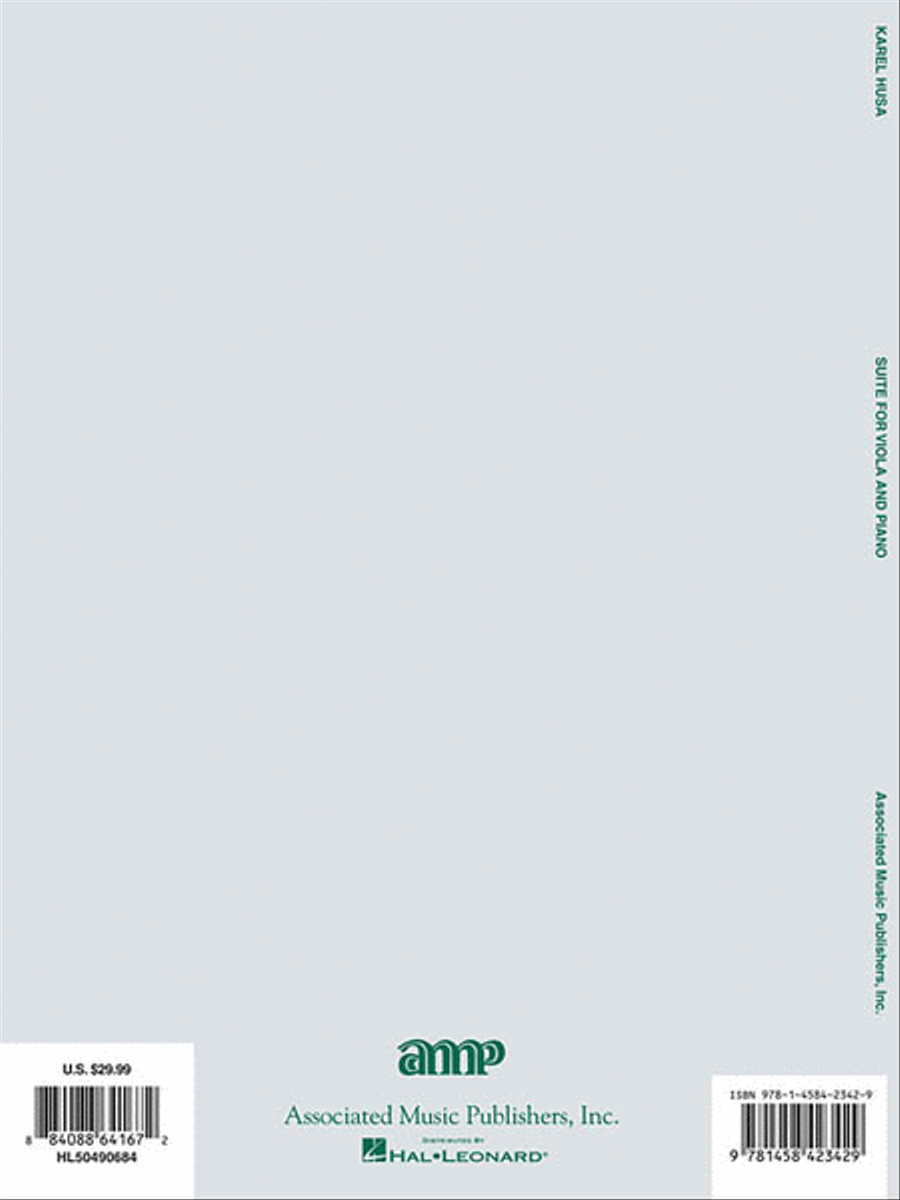 Karel Husa - Suite for Viola and Piano, Op. 5 Piano Accompaniment scores gallery preview page 2