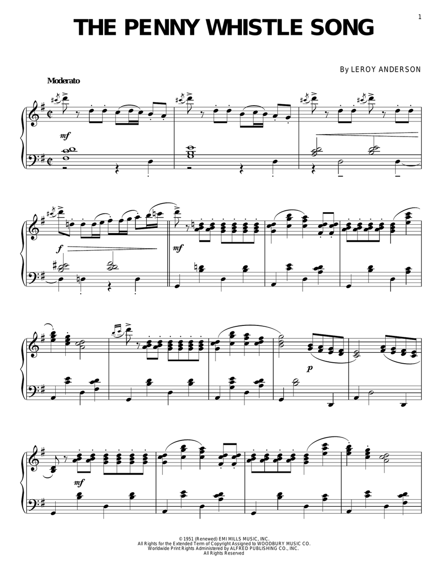 The Penny Whistle Song Piano Solo scores gallery preview page 1