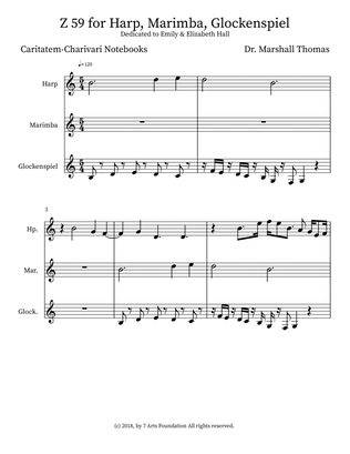 Book cover for Z 59 for Harp, Marimba, Glockenspiel
