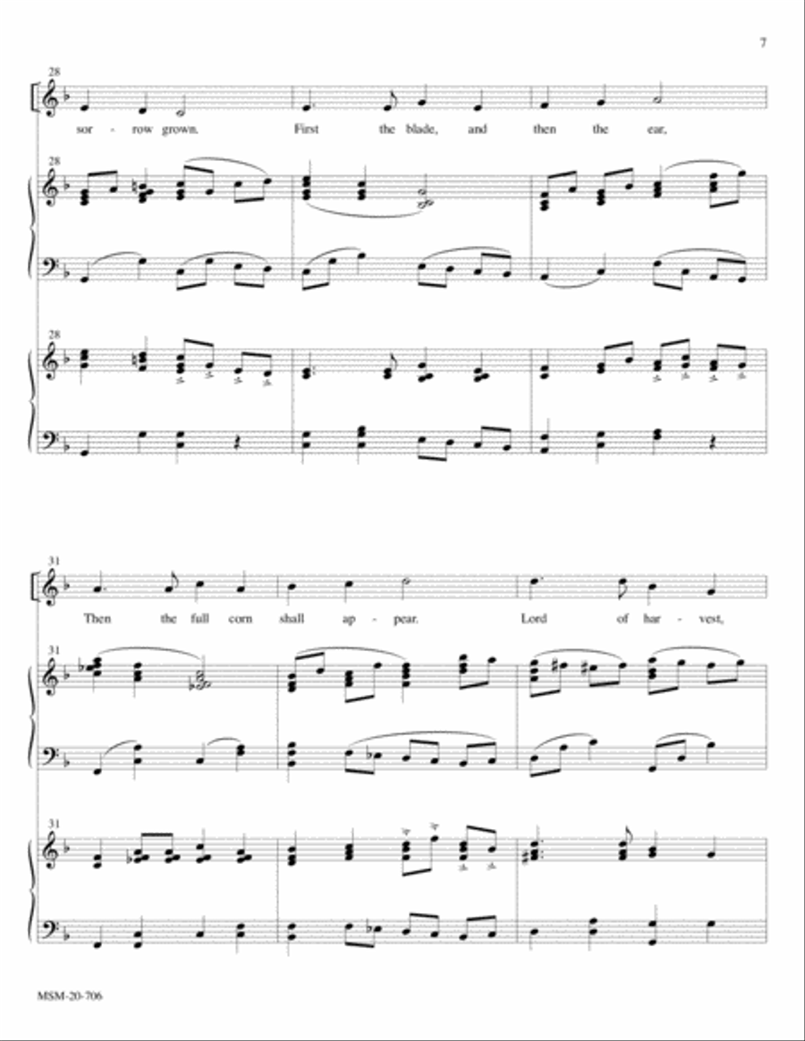 Come, Ye Thankful People, Come 4-Part scores gallery preview page 6