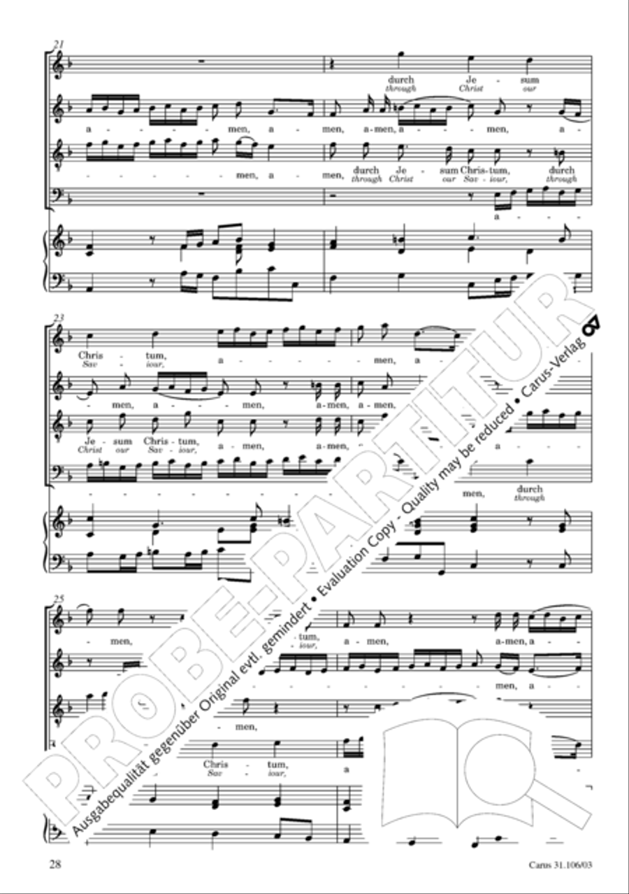 God's own time is the time appointed (Gottes Zeit ist die allerbeste Zeit) 4-Part scores gallery preview page 28