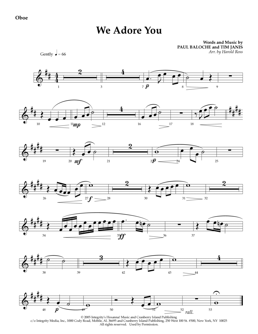 We Adore You - Oboe We Adore You - Oboe Choir scores gallery preview page 1