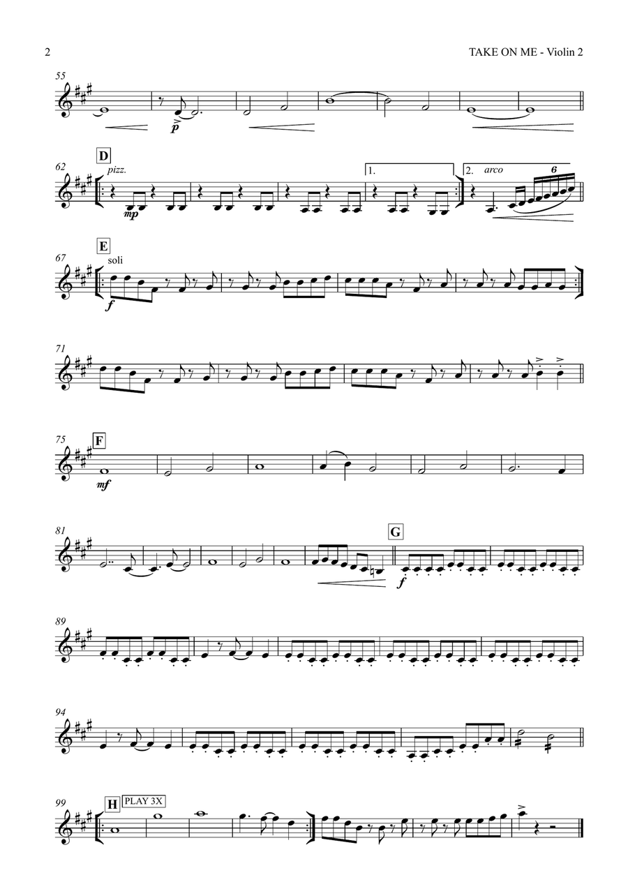 Take On Me Take On Me String Quartet scores gallery preview page 4