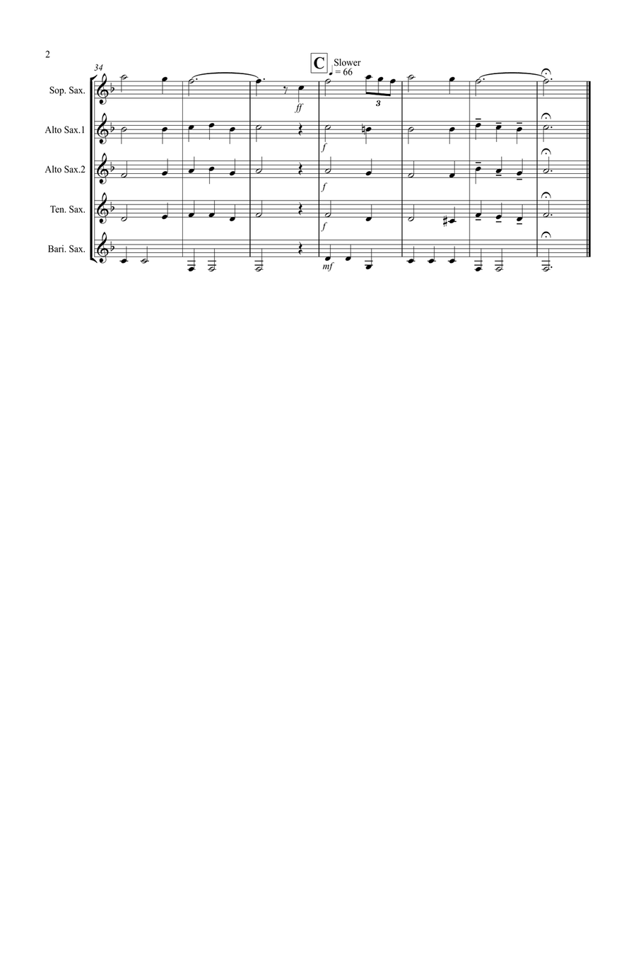 Amazing Grace for Saxophone Quintet Amazing Grace for Saxophone Quintet Saxophone Quintet scores gallery preview page 2