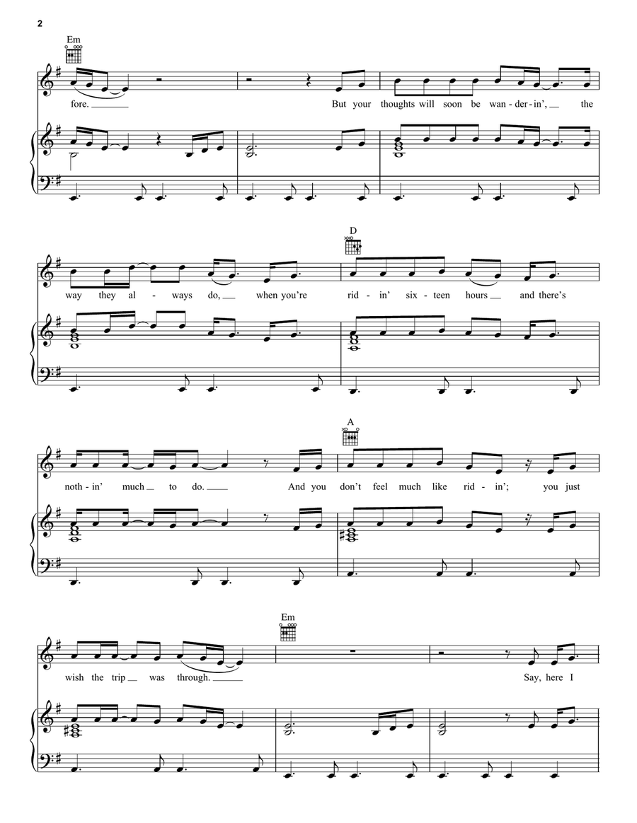 Turn The Page Piano, Vocal, Guitar scores gallery preview page 2