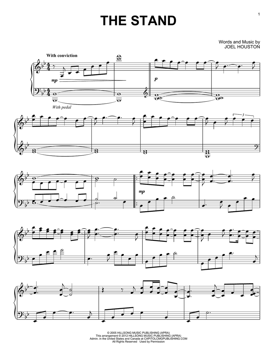 The Stand The Stand Piano Solo scores gallery preview page 1