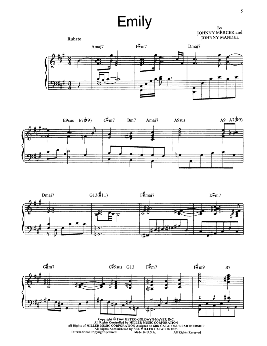 Emily Piano scores gallery preview page 1