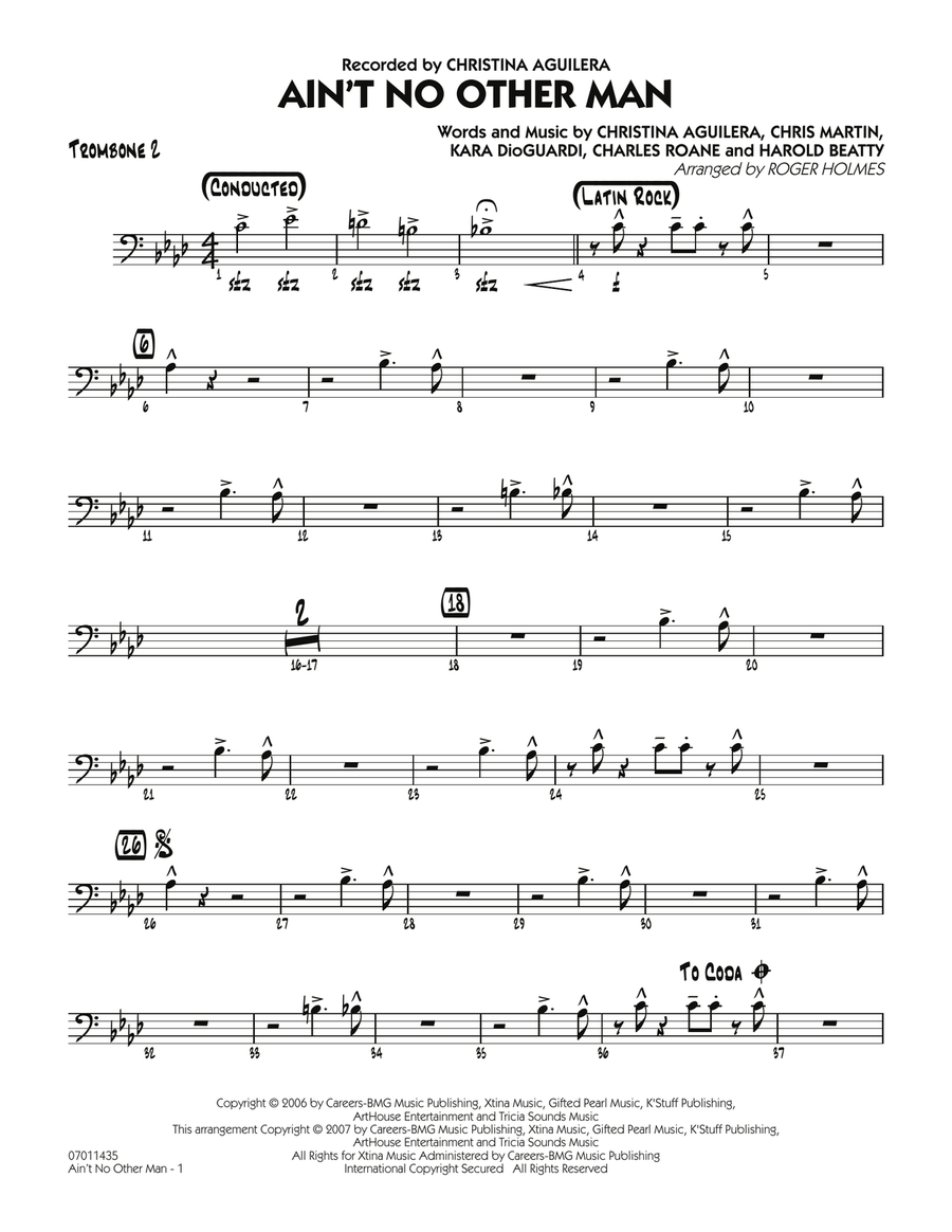 Ain't No Other Man - Trombone 2 Jazz Ensemble scores gallery preview page 1