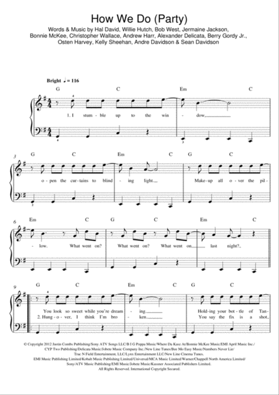 How We Do (Party) Easy Piano scores gallery preview page 1