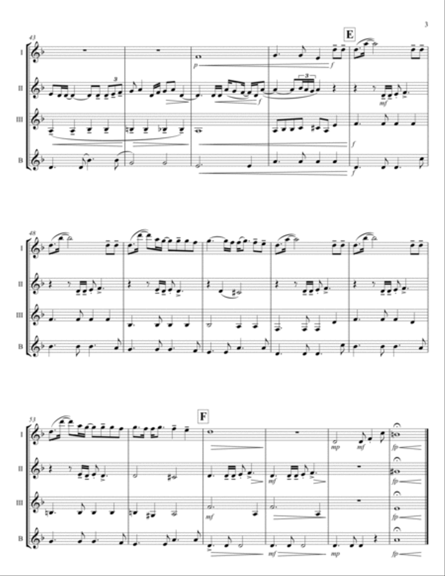 Skyfall Clarinet Quartet scores gallery preview page 3