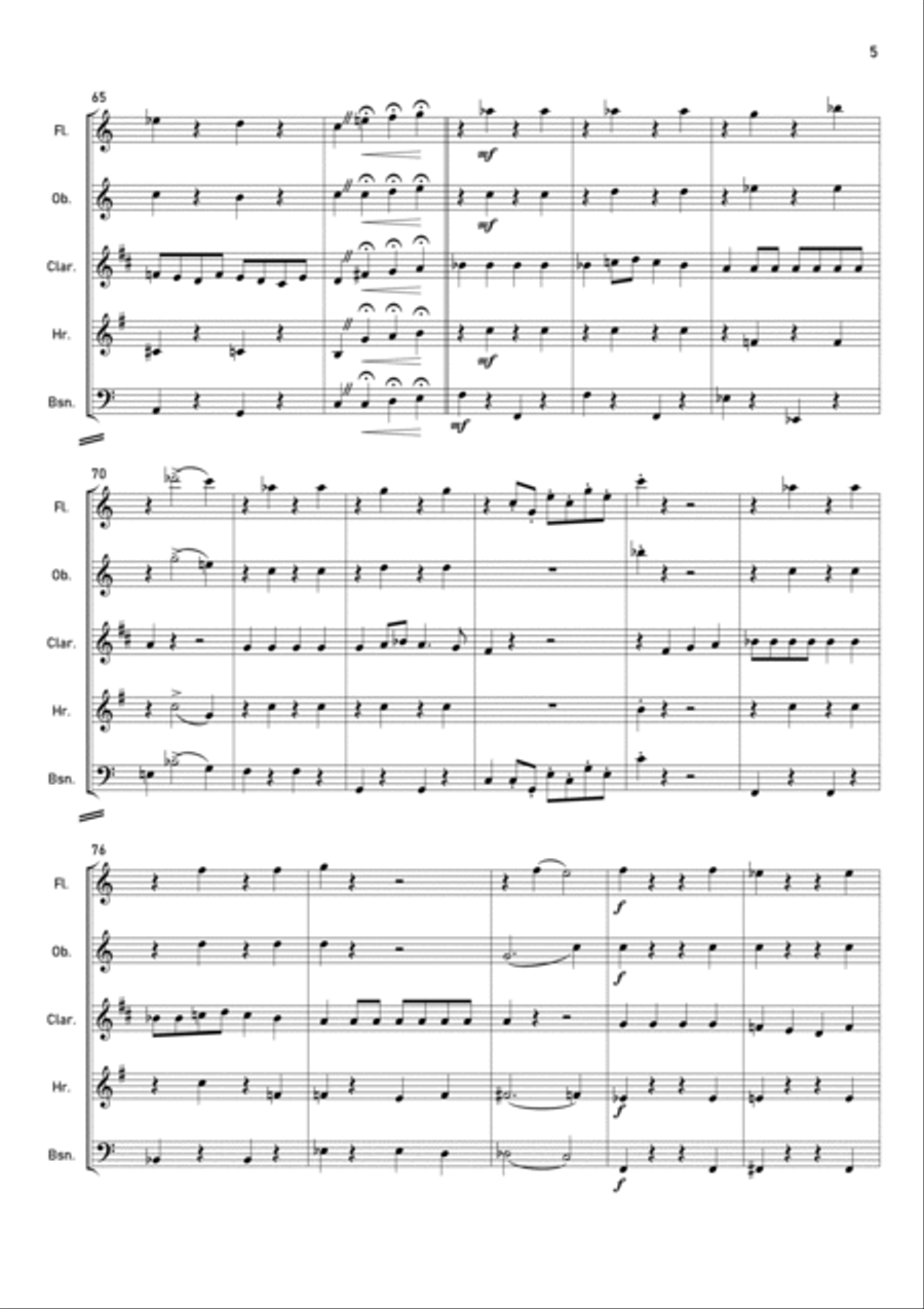 If I Were A Rich Man If I Were A Rich Man Woodwind Quintet scores gallery preview page 5