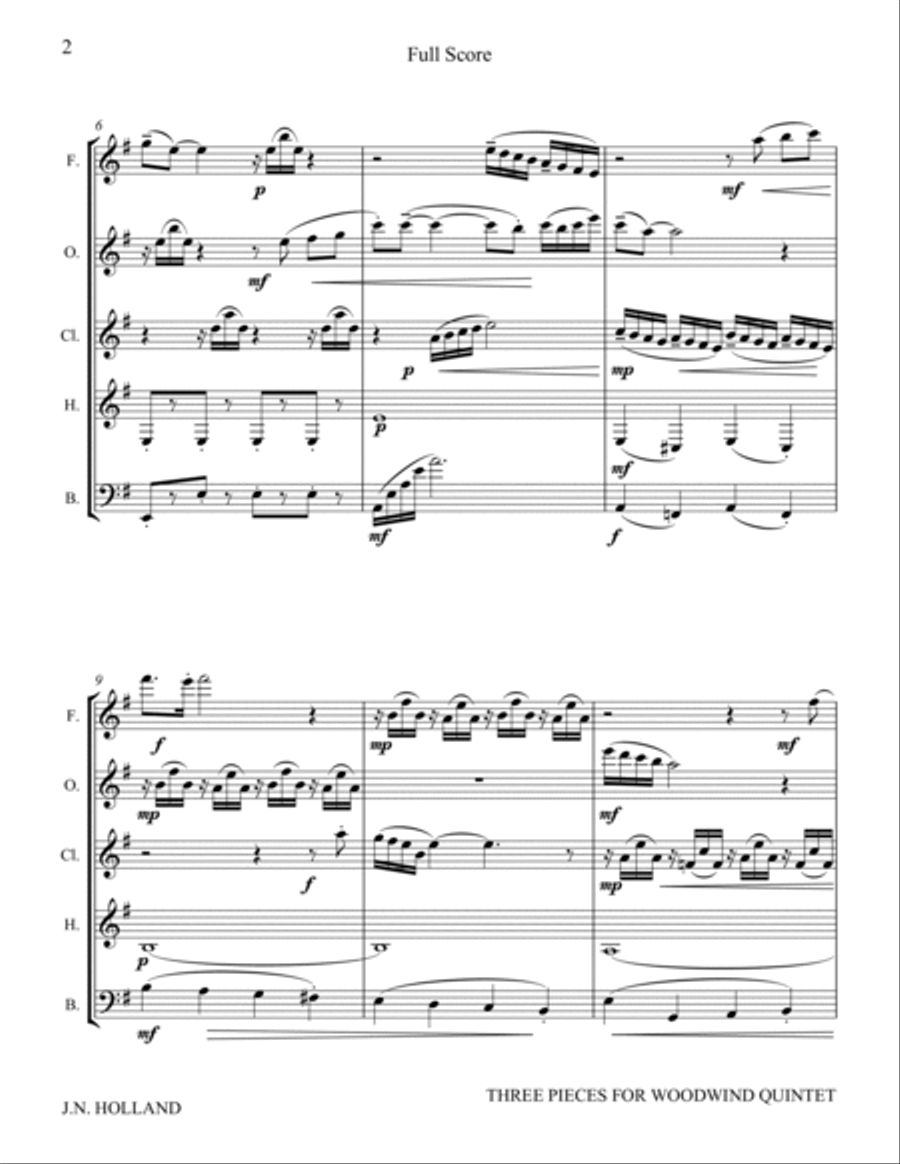 Three Pieces for Woodwind Quintet, Millipede Woodwind Quintet scores gallery preview page 6