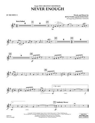 Never Enough (from The Greatest Showman) (arr. Johnnie Vinson) - Bb Trumpet 2