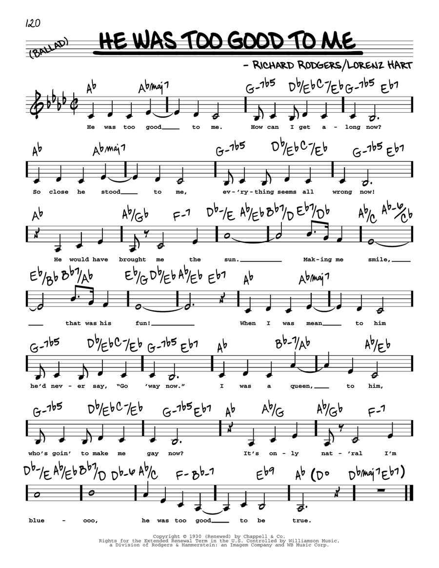 He Was Too Good To Me (Low Voice) Low Voice scores gallery preview page 1