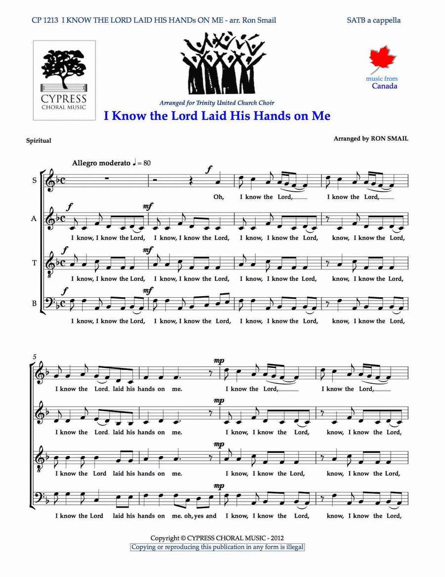 I Know The Lord I Know The Lord 4-Part scores gallery preview page 1