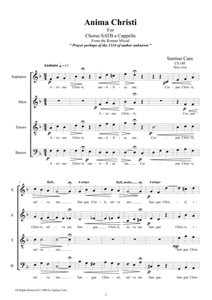 Anima Christi - Prayer for Choir SATB a cappella
