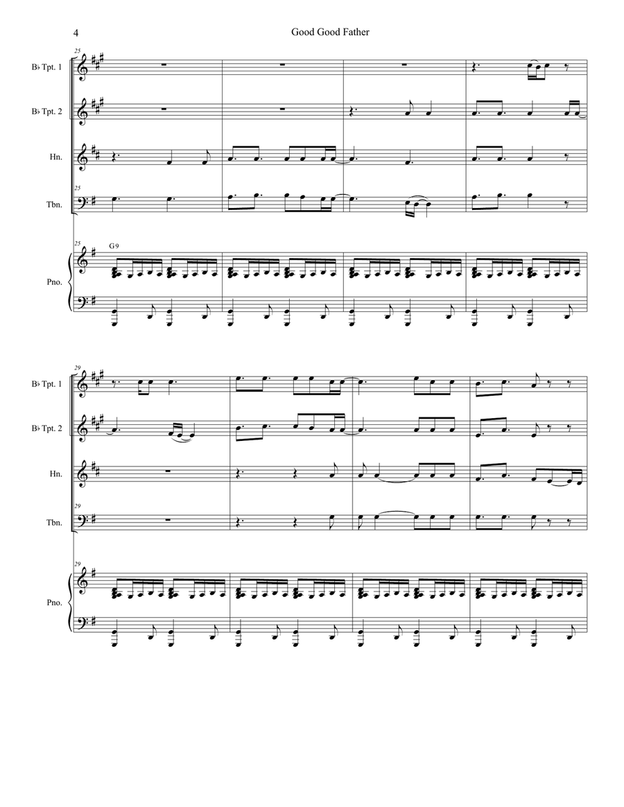 Good Good Father Brass Ensemble scores gallery preview page 4
