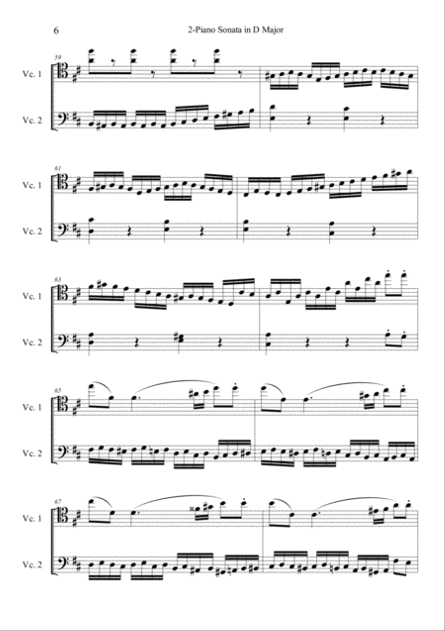 2 Piano Sonata in D Major K.448 Cello scores gallery preview page 6