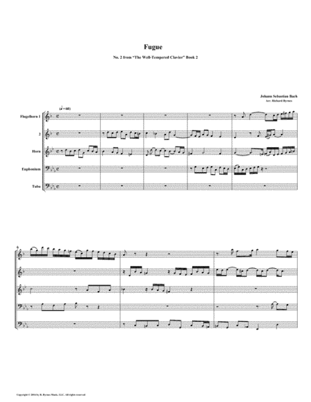 Fugue 02 from Well-Tempered Clavier, Book 2 (Conical Brass Quintet) image number null