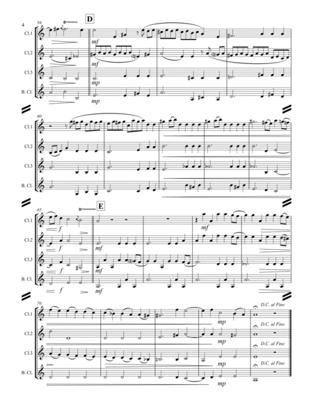 Handel - Water Music Suite No. 2 – 2. Alla Hornpipe (for Clarinet Quartet) image number null