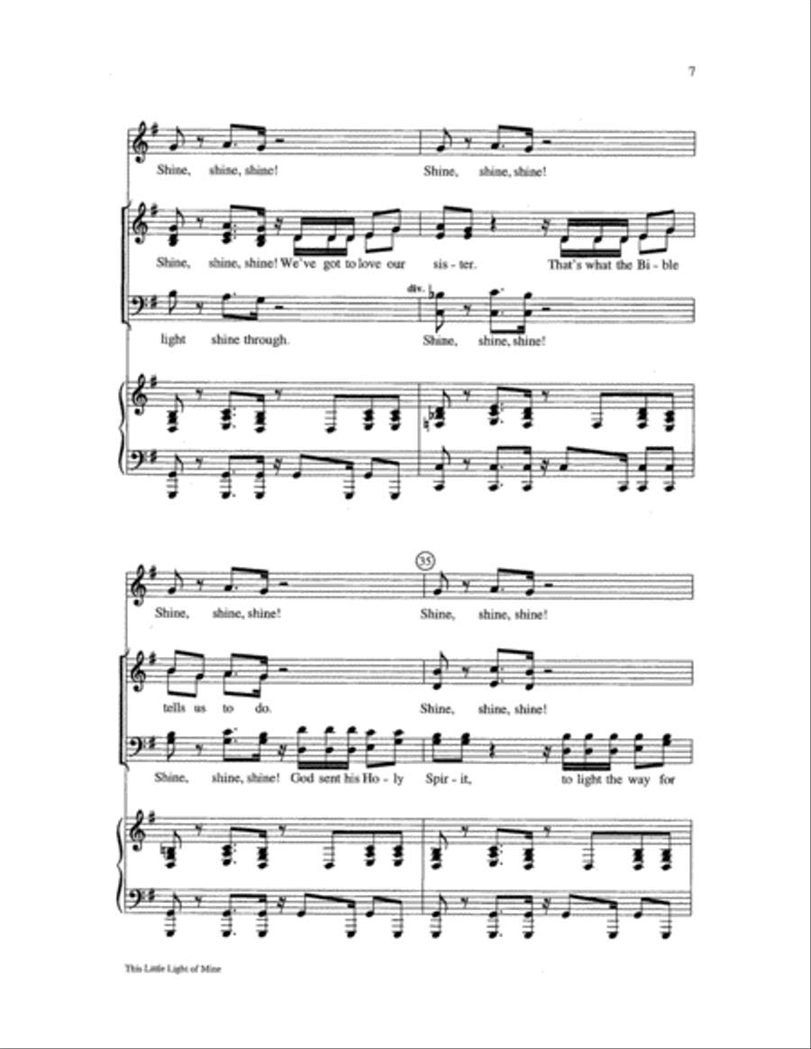 This Little Light of Mine 4-Part scores gallery preview page 7