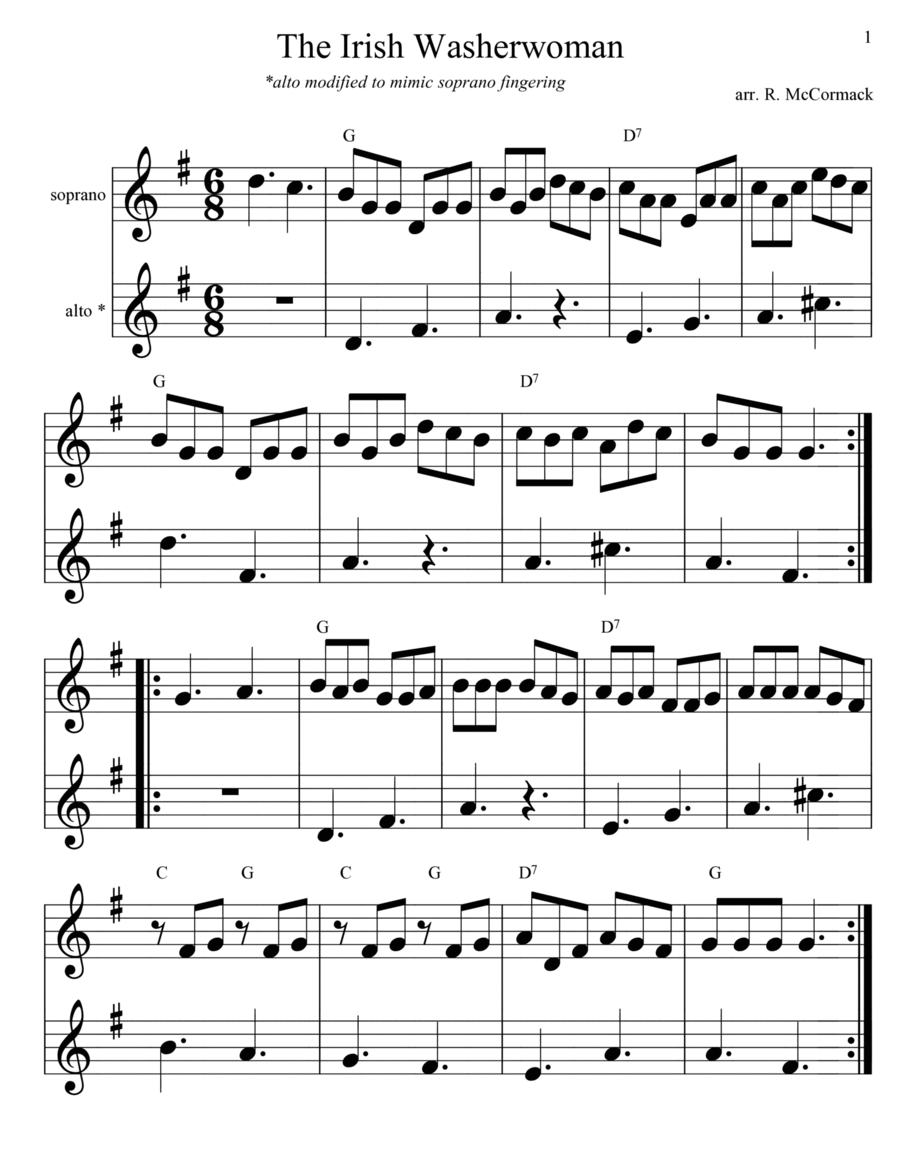 Irish Washerwoman Small Ensemble scores gallery preview page 1