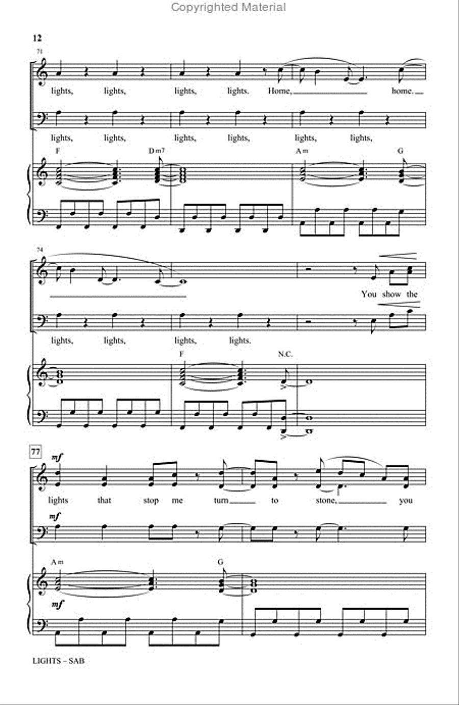 Lights 3-Part scores gallery preview page 12