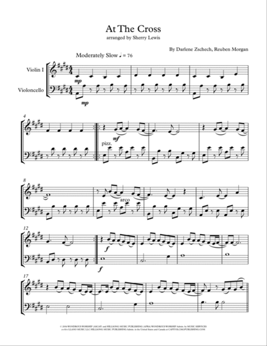 At The Cross String Duet scores gallery preview page 4