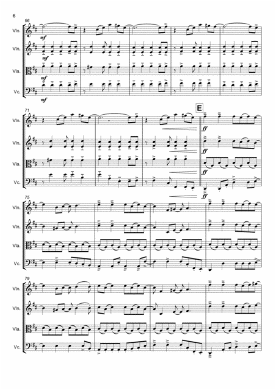 Viva La Vida String Quartet scores gallery preview page 6