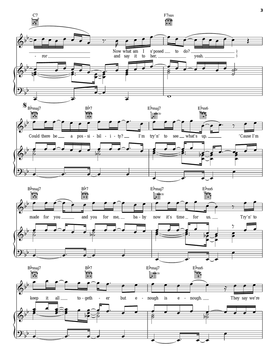 Catching Feelings Piano, Vocal, Guitar scores gallery preview page 3