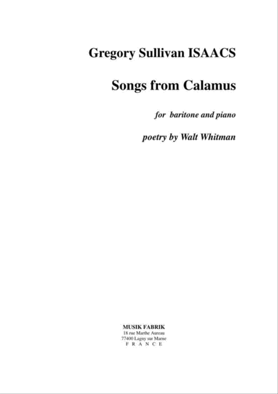 Songs from Calamus Songs from Calamus Baritone Horn scores gallery preview page 1