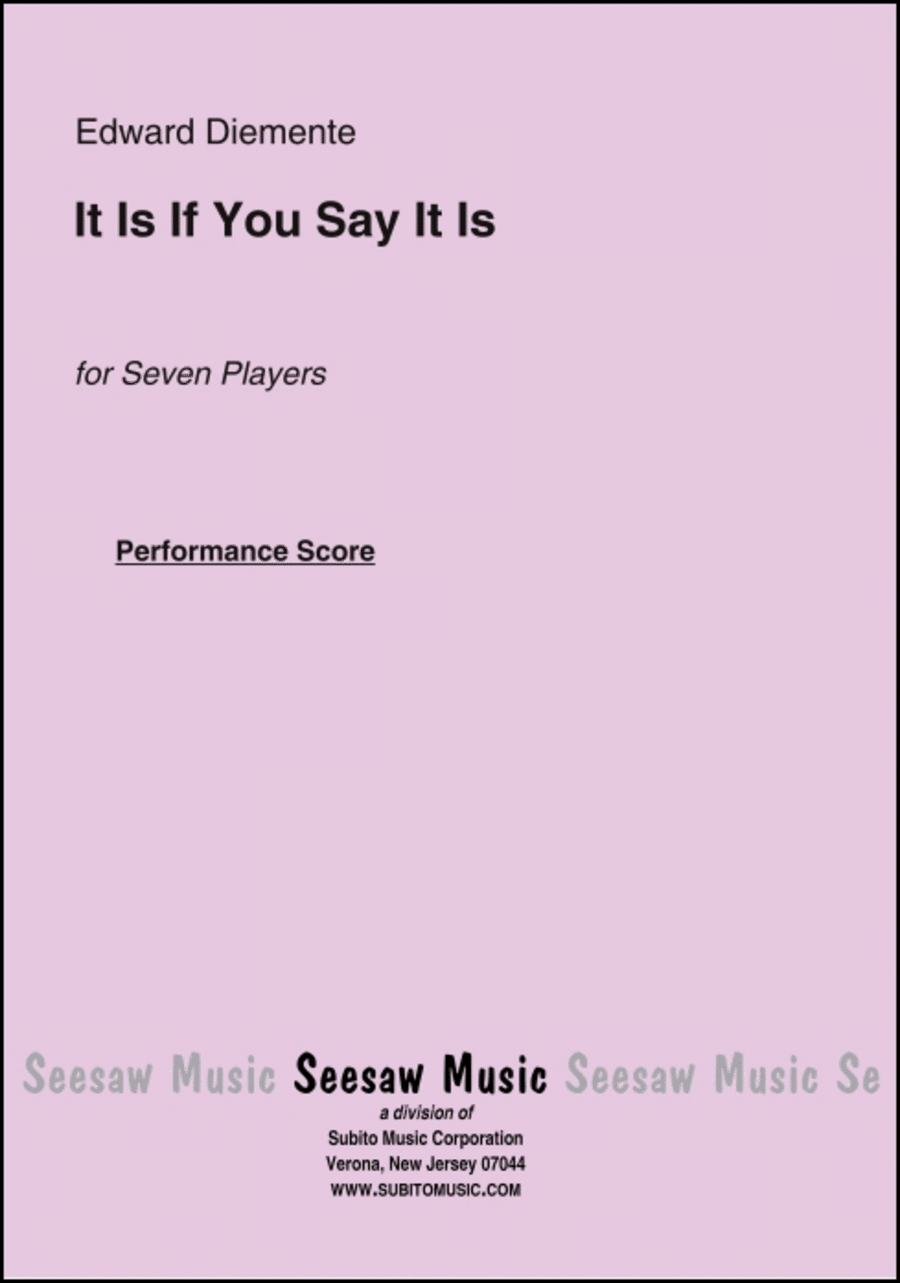 It Is If You Say It Is Performance Score scores gallery preview page 1