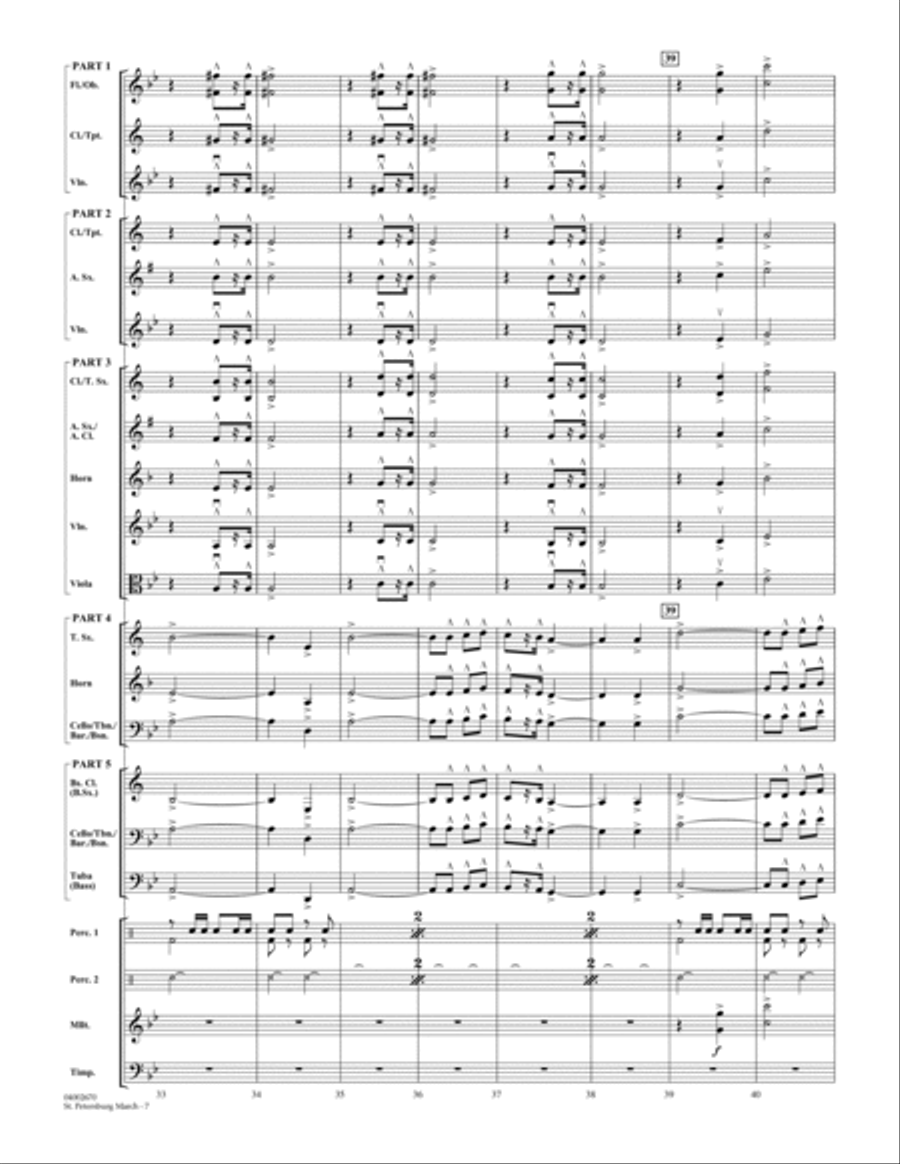 St. Petersburg March - Conductor Score (Full Score) Concert Band scores gallery preview page 6