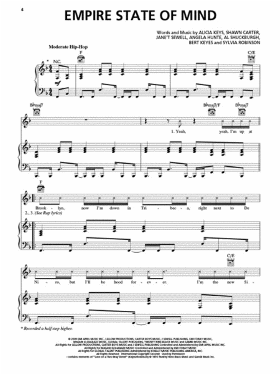 Alicia Keys Piano, Vocal, Guitar scores gallery preview page 3