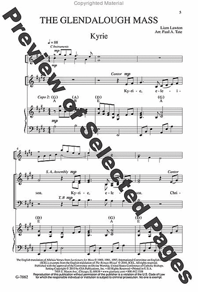 The Glendalough Mass - Choral / Accompaniment Edition
