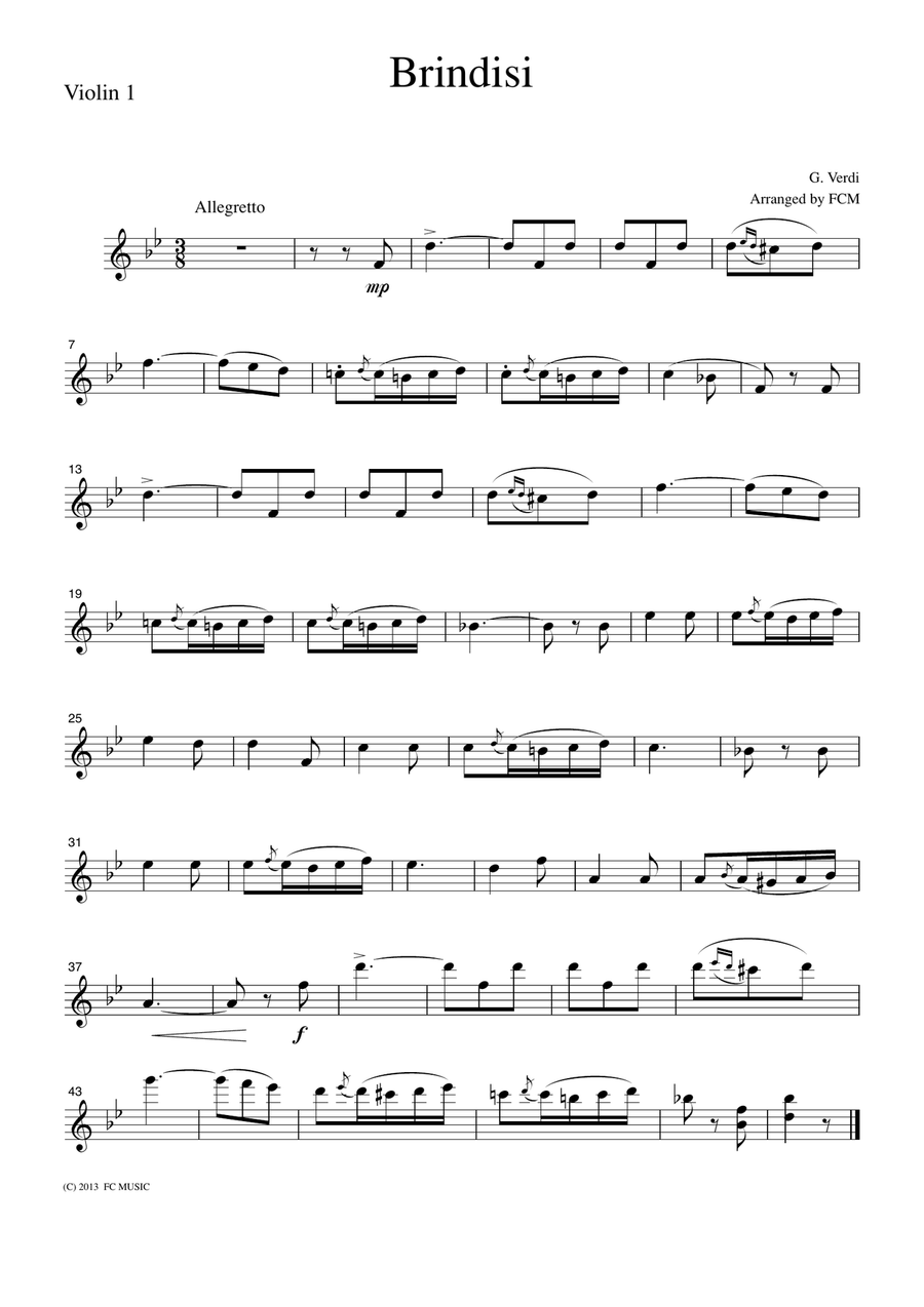Verdi Brindisi(Drinking Song) from La Traviata, for Piano Quintet, PV901 Piano Quintet scores gallery preview page 3