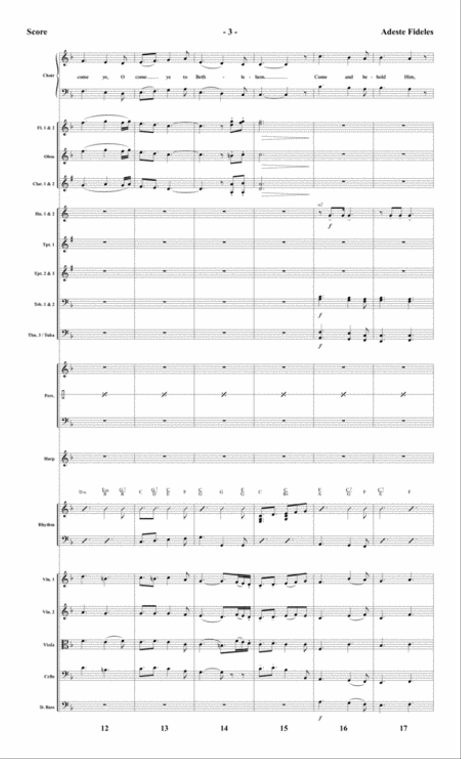 Adeste Fideles - Orchestral Score and Parts Choir scores gallery preview page 5