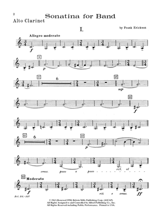 Sonatina for Band: E-flat Alto Clarinet