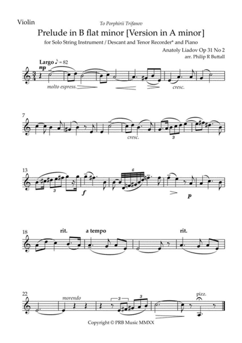 Prelude in A minor (Lyadov) - [Violin]