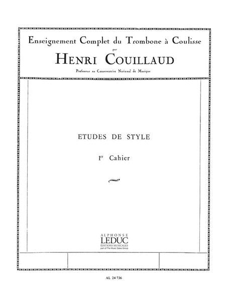 Etudes De Style D'apres Bordogni Vol.1 (trombone Solo)