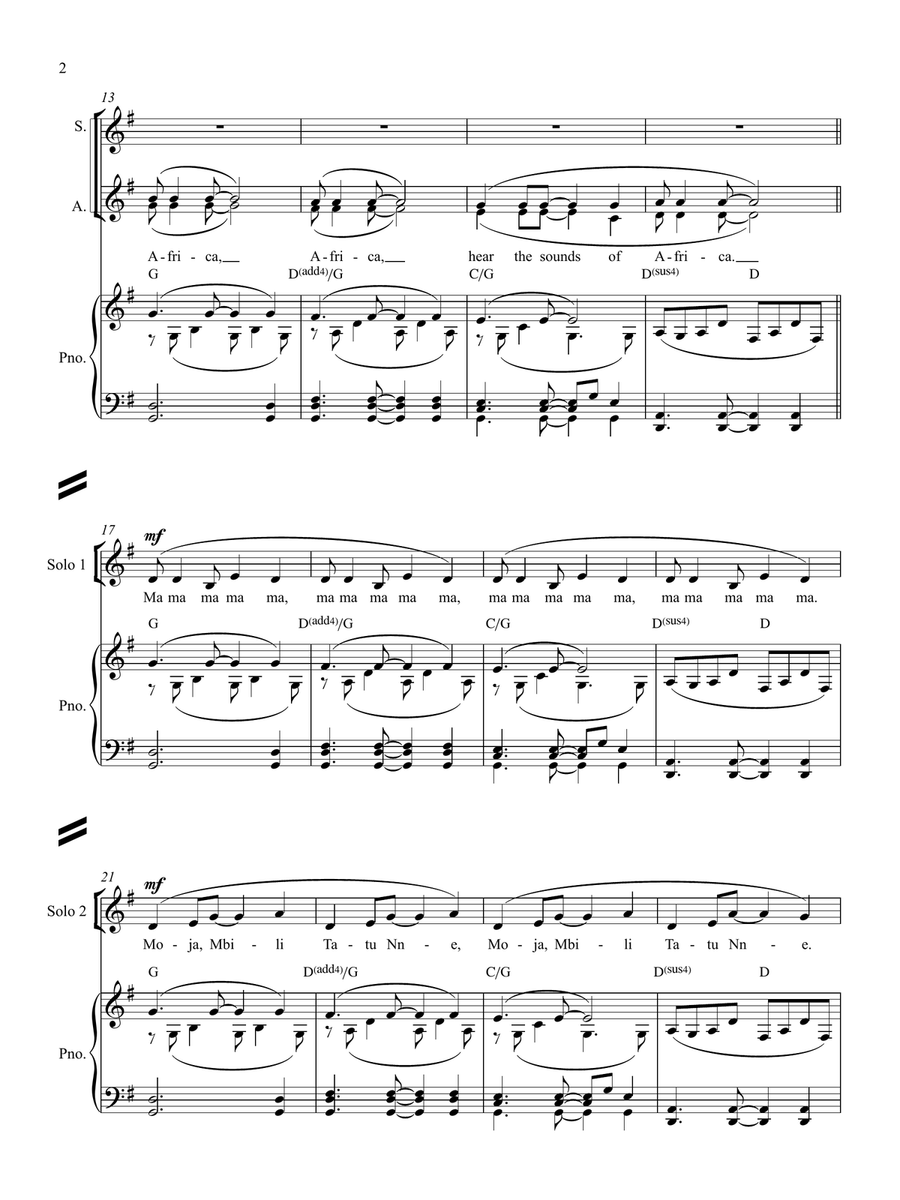 Sounds of Africa - by Tim Webster Choir scores gallery preview page 3