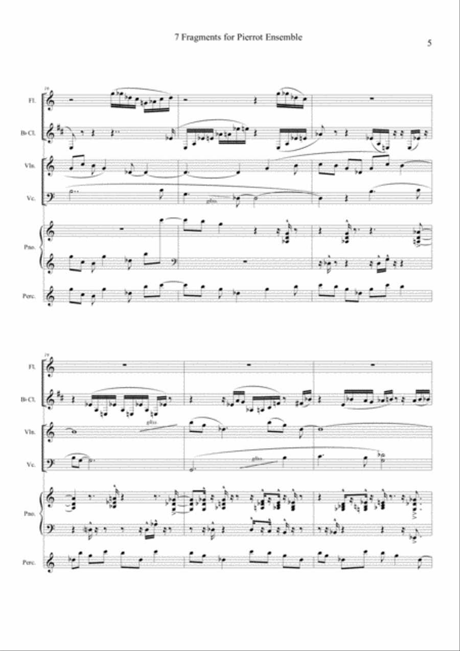 7 Fragments for Pierrot Ensemble Chamber Orchestra scores gallery preview page 6