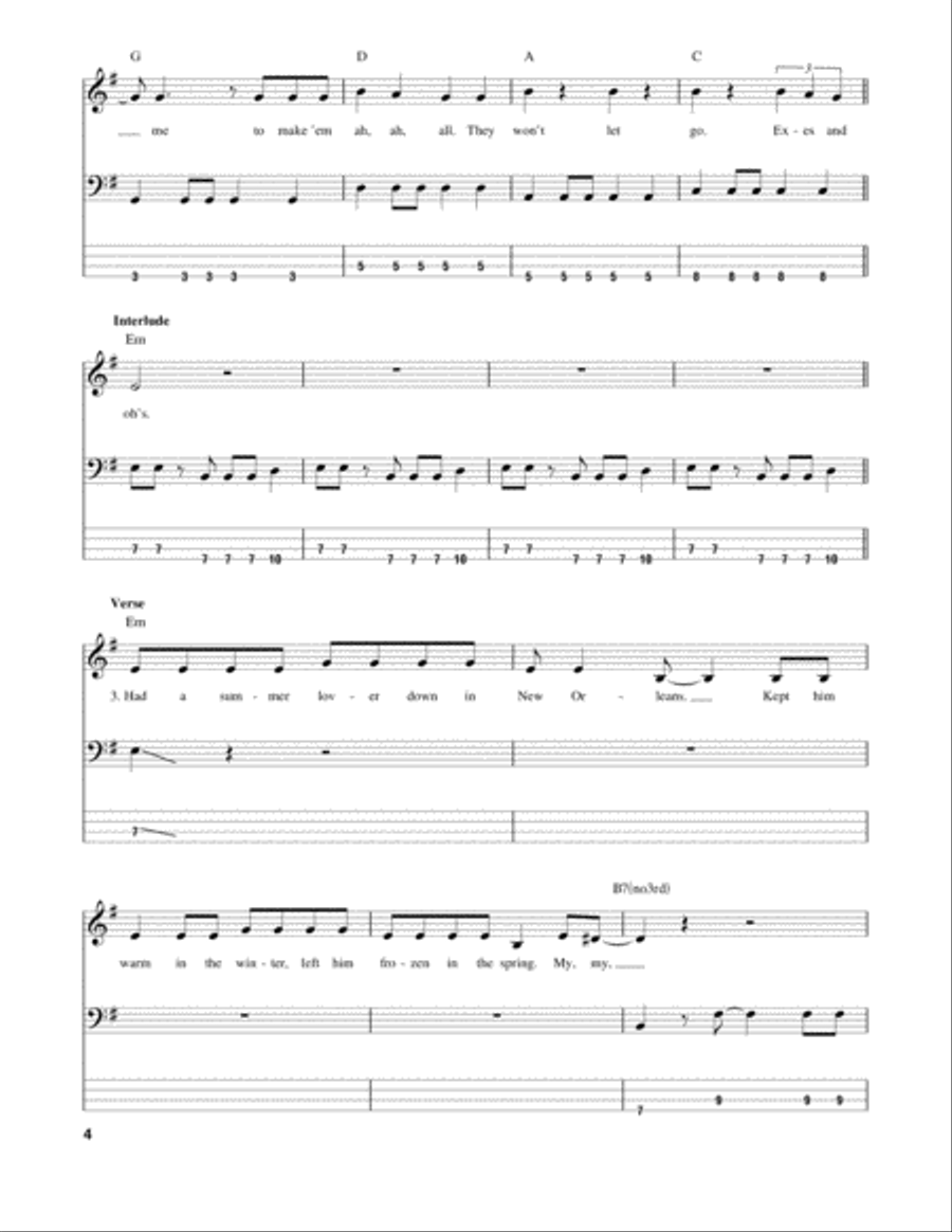 Ex's & Oh's Guitar Tablature scores gallery preview page 4