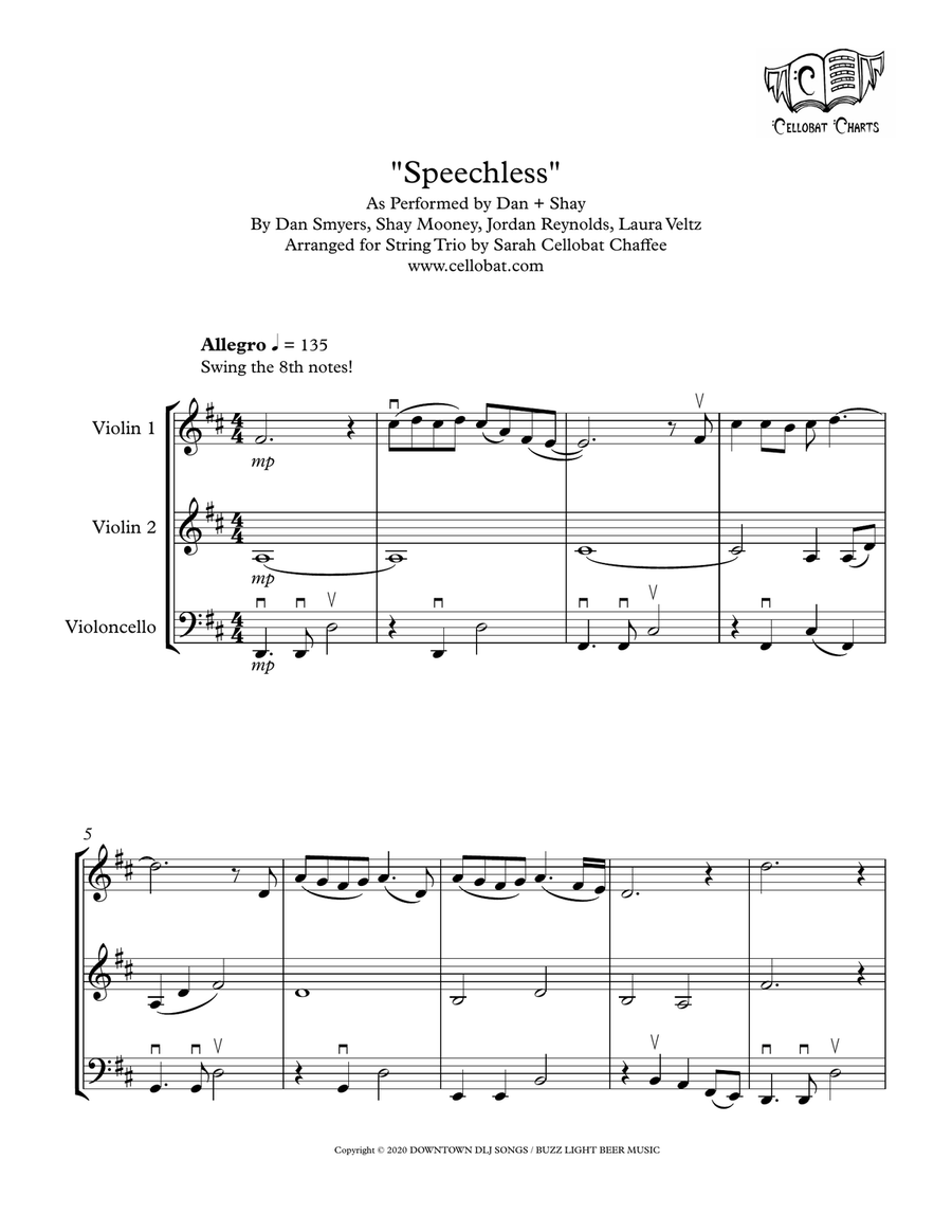 Speechless String Trio scores gallery preview page 1