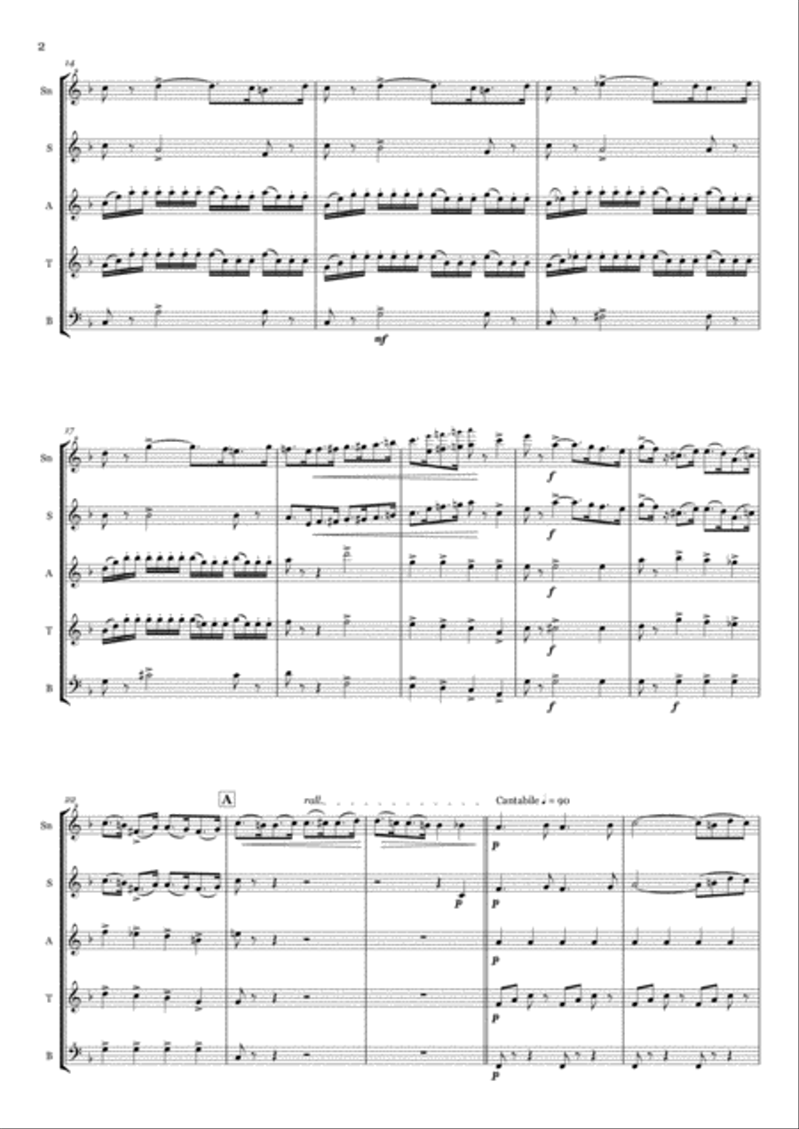 Giuseppe Verdi - Aida - Triumphal March - for recorder quintet Small Ensemble scores gallery preview page 2