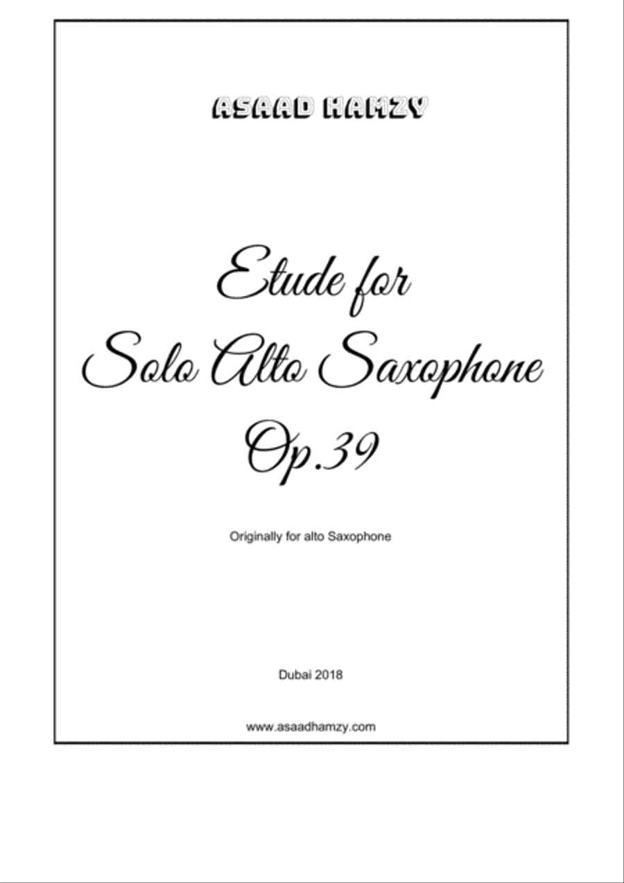 Etude for Solo Flute Op.39 (originally for Alto Saxophone) Alto Saxophone scores gallery preview page 3