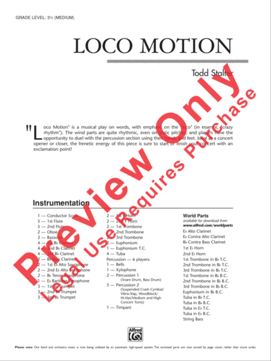 Loco Motion Concert Band scores gallery preview page 2