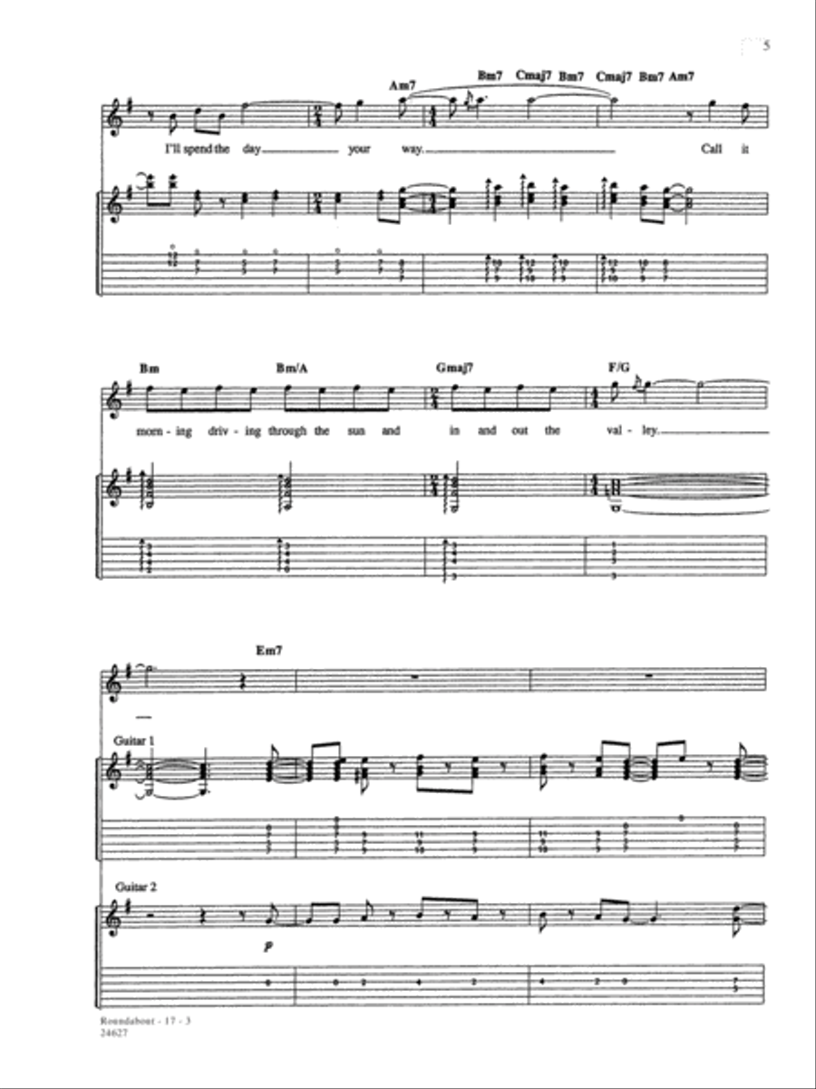 Roundabout Guitar Tablature scores gallery preview page 3