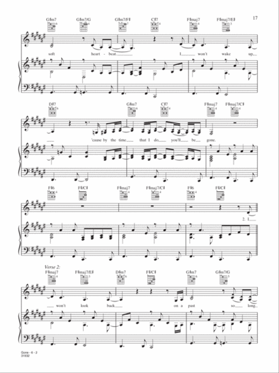 Gone Piano, Vocal, Guitar scores gallery preview page 2