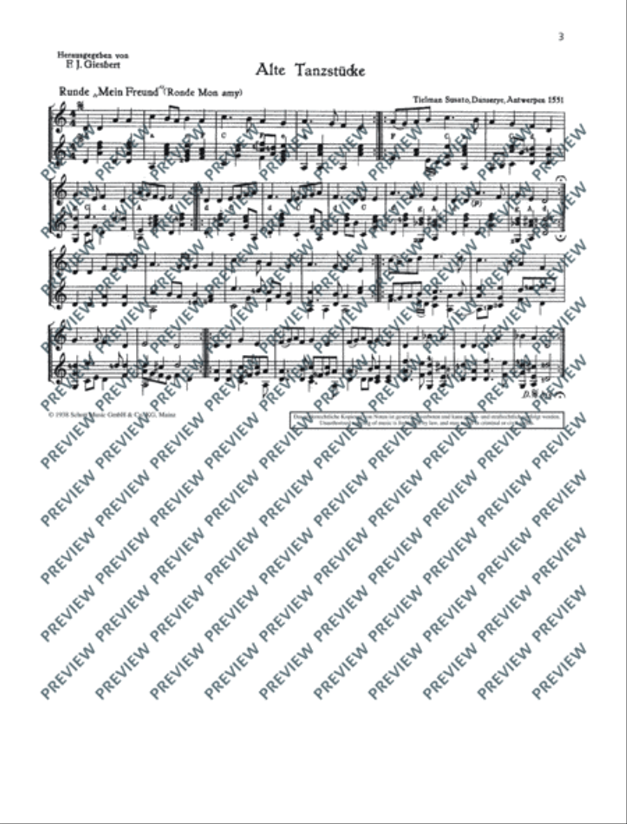 Alte Tanzstücke Recorder scores gallery preview page 4
